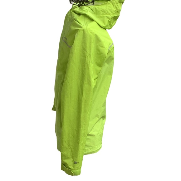 Patagonia H2No Boys Size 12 Neon Green Hooded Rain Jacket Waterproof Shell - Picture 4 of 5